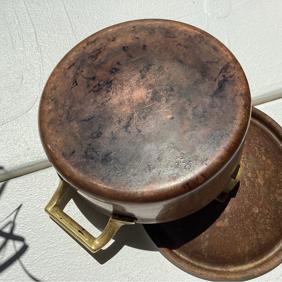 Vintage Paul Revere Copper & Brass Lidded casserole type pot - Rare - Collectibl - Picture 9 of 16